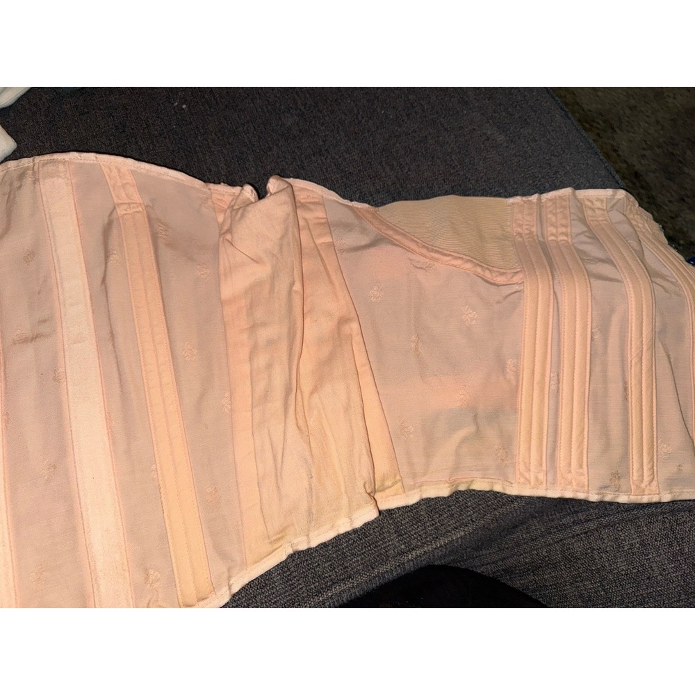 Vintage Truform Anatomical Supports Pink Lace-Up Corset Waist Cincher 38 - Picture 7 of 9
